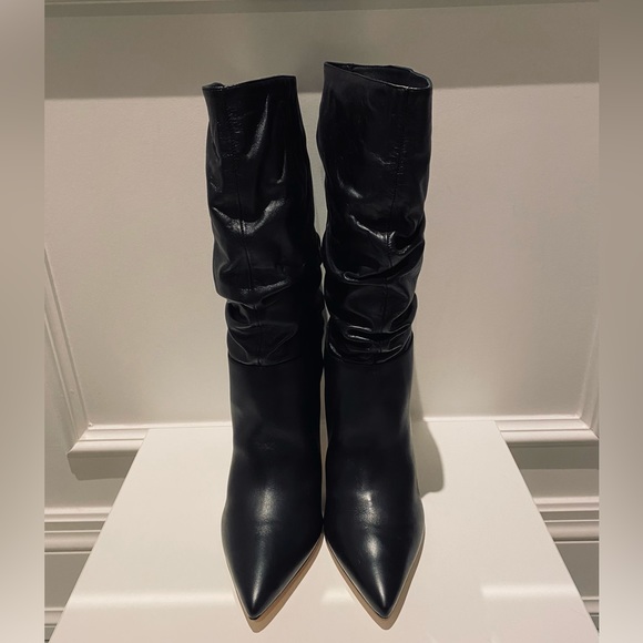 Brand new BLACK SUEDE STUDIO Leather Heeled Boots - Picture 3 of 6